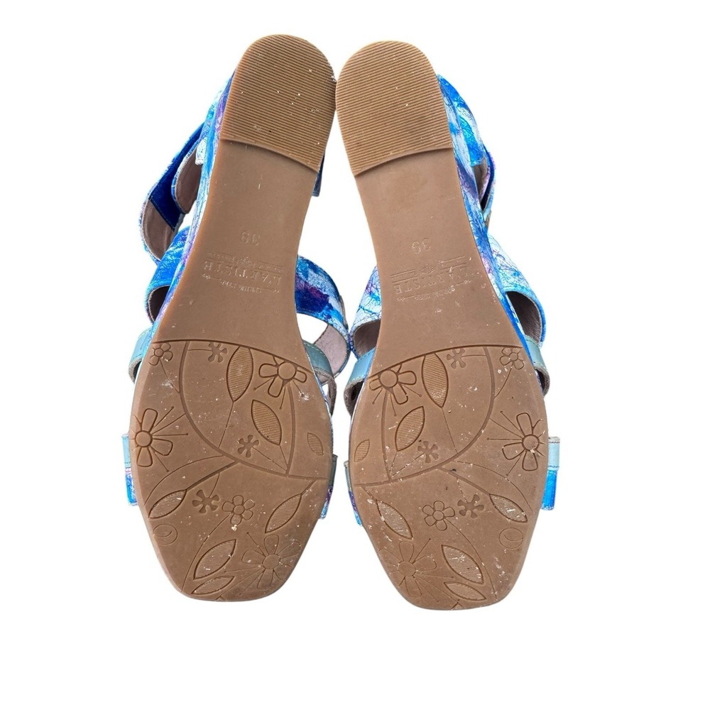 Blue Multi-Accent Wedge Sandals with Ankle Strap - Picture 6 of 6